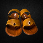 Men's Brown Double-Strap Slide Sandals - Thilaka Trade