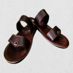 Men's Dark Brown Double-Strap Slide Sandals - Thilaka Trade