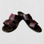 Dark Brown Double-Strap Slide Sandals