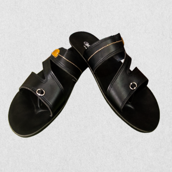 Men's Black Slides Fashion Footwear