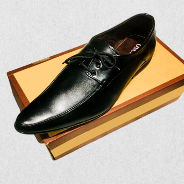 Men's Black formal shoes leather - Thilaka Trade